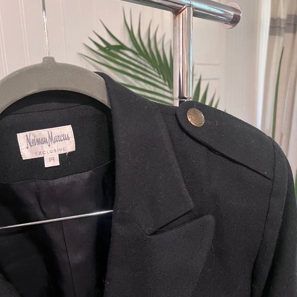 Vintage Neiman Marcus Wool Military Blazer Size 14 - Picture 7 of 8